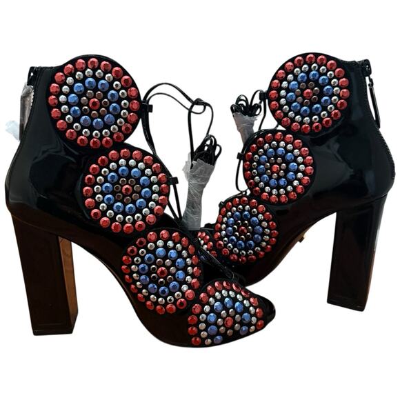 KAT MACONIE Vera Patent Leather Open Toe Embellished Boots Size 36 - Picture 9 of 15